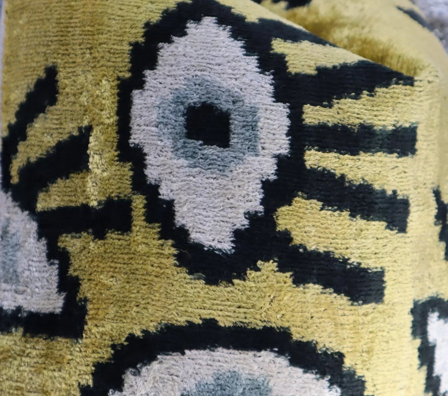 Canvello Handmade Luxury Handmade Velvet Silk Evil Eye Throw Pillow With Down Insert Canvello