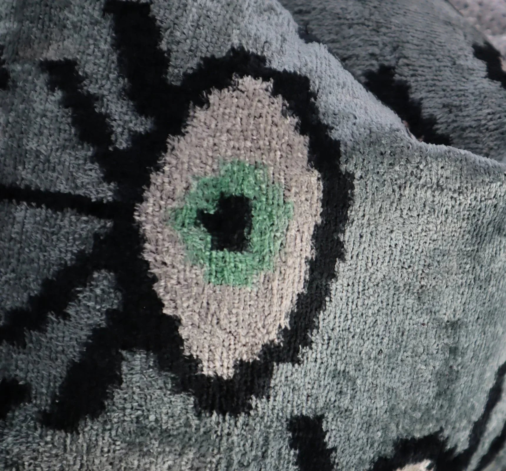 Canvello Handmade Luxury Handmade Velvet Silk Evil Eye Throw Pillow With Down Insert Canvello