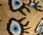 Canvello Handmade Luxury Handmade Velvet Silk Evil Eye Throw Pillow With Down Insert Canvello