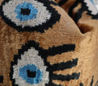 Canvello Handmade Luxury Handmade Velvet Silk Evil Eye Throw Pillow With Down Insert - 16x16 in Canvello