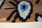Canvello Handmade Luxury Handmade Velvet Silk Evil Eye Throw Pillow With Down Insert- 16x24 in Canvello