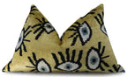 Canvello Handmade Luxury Handmade Velvet Silk Evil Eye Throw Pillow With Down Insert Canvello