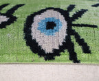 Canvello Handmade Luxury Handmade Velvet Silk Evil Eye Throw Pillow With Down Insert Canvello