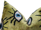 Canvello Handmade Luxury Handmade Velvet Silk Evil Eye Throw Pillow With Down Insert Canvello