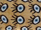 Canvello Handmade Luxury Handmade Velvet Silk Evil Eye Throw Pillow With Down Insert Canvello