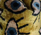 Canvello Handmade Luxury Handmade Velvet Silk Evil Eye Throw Pillow With Down Insert Canvello