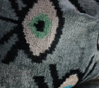 Canvello Handmade Luxury Handmade Velvet Silk Evil Eye Throw Pillow With Down Insert Canvello
