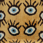 Canvello Handmade Luxury Handmade Velvet Silk Evil Eye Throw Pillow With Down Insert Canvello