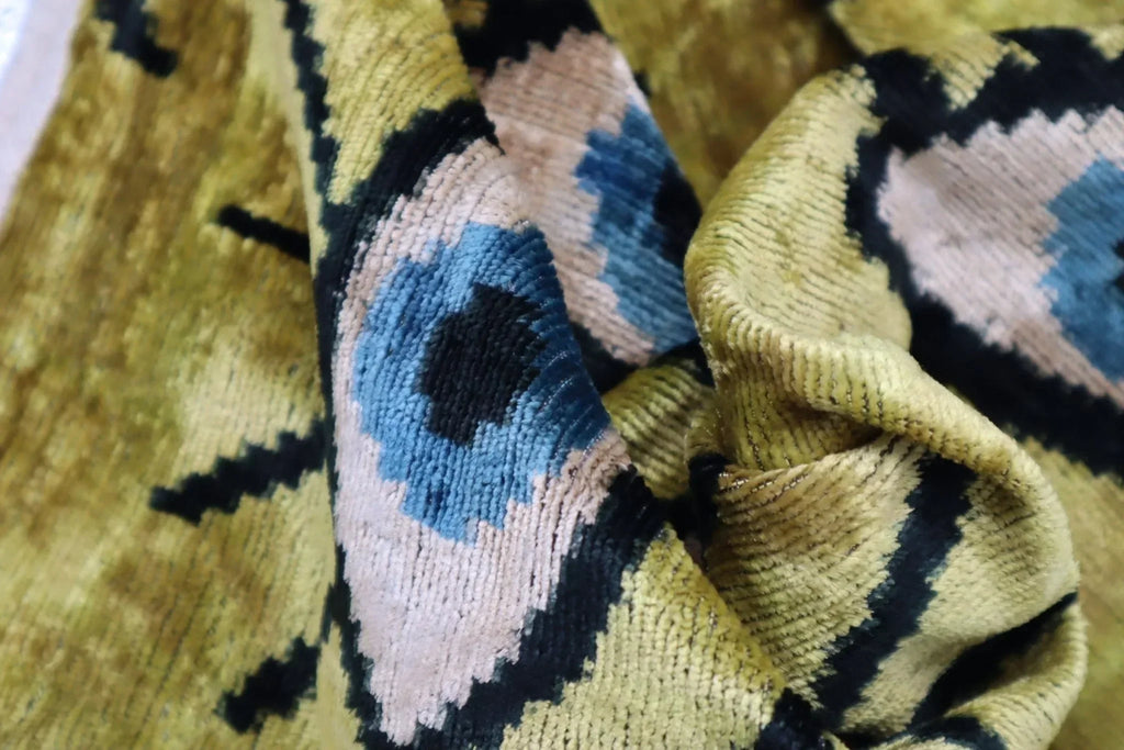 Canvello Handmade Luxury Handmade Velvet Silk Evil Eye Throw Pillow With Down Insert Canvello