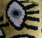 Canvello Handmade Luxury Handmade Velvet Silk Evil Eye Throw Pillow With Down Insert Canvello