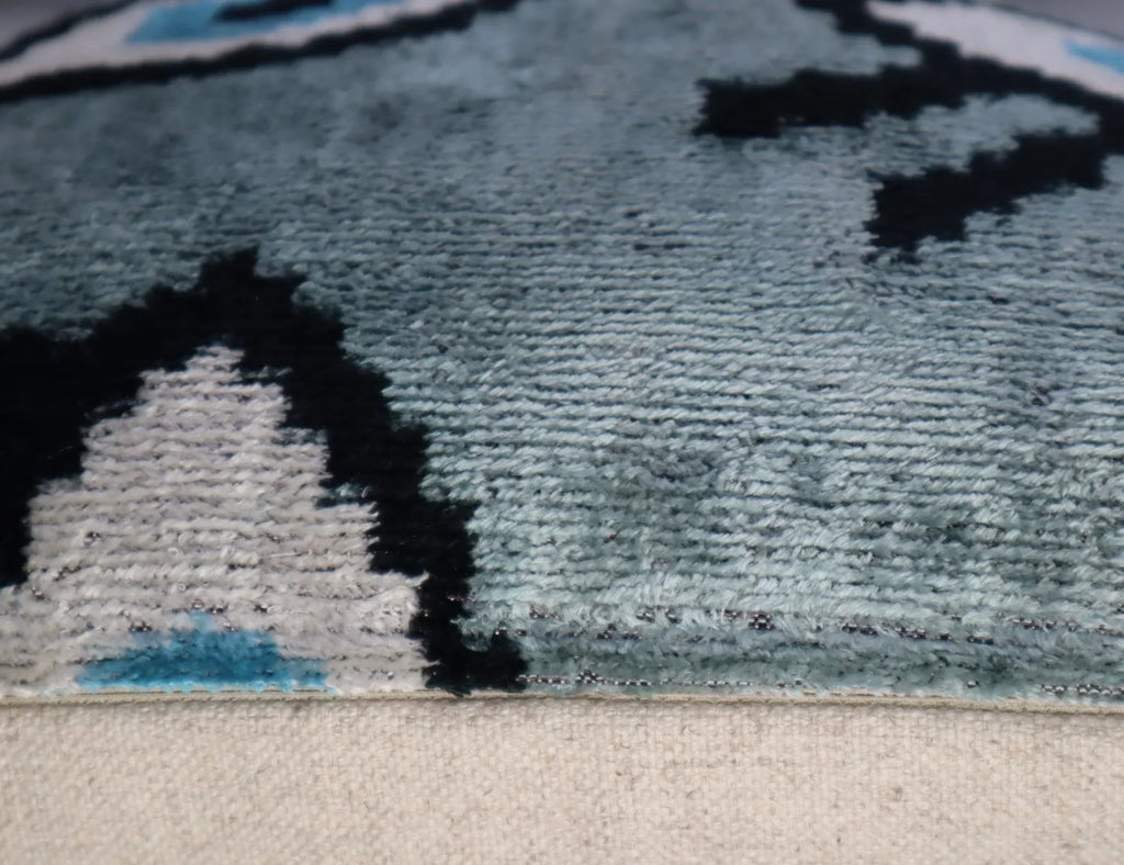 Canvello Handmade Luxury Handmade Velvet Silk Evil Eye Throw Pillow With Down Insert Canvello