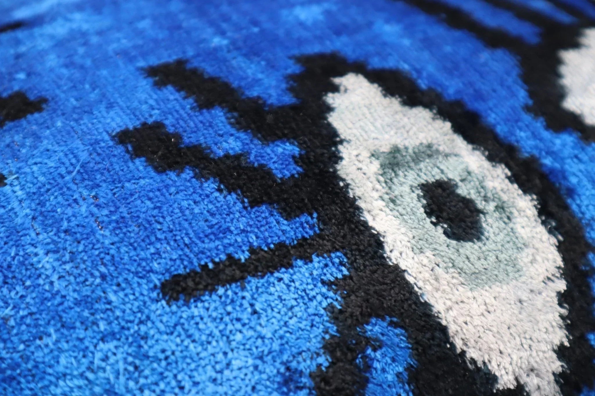 Canvello Handmade Luxury Handmade Velvet Silk Evil Eye Throw Pillow With Down Insert Canvello
