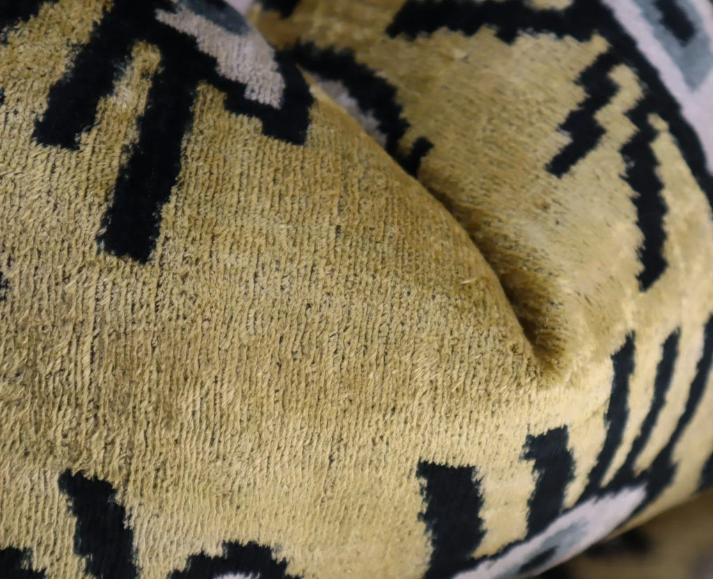 Canvello Handmade Luxury Handmade Velvet Silk Evil Eye Throw Pillow With Down Insert Canvello