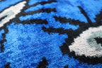 Canvello Handmade Luxury Handmade Velvet Silk Evil Eye Throw Pillow With Down Insert Canvello