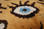 Canvello Handmade Luxury Handmade Velvet Silk Evil Eye Throw Pillow With Down Insert Canvello