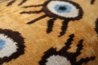Canvello Handmade Luxury Handmade Velvet Silk Evil Eye Throw Pillow With Down Insert Canvello