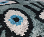Canvello Handmade Luxury Handmade Velvet Silk Evil Eye Throw Pillow With Down Insert Canvello