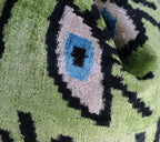 Canvello Handmade Luxury Handmade Velvet Silk Evil Eye Throw Pillow With Down Insert Canvello