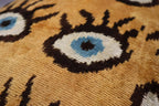 Canvello Handmade Luxury Handmade Velvet Silk Evil Eye Throw Pillow With Down Insert Canvello