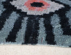 Canvello Handmade Luxury Handmade Velvet Silk Evil Eye Throw Pillow With Down Insert Canvello