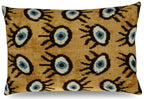 Canvello Handmade Luxury Handmade Velvet Silk Evil Eye Throw Pillow With Down Insert Canvello