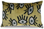 Canvello Handmade Luxury Handmade Velvet Silk Evil Eye Throw Pillow With Down Insert Canvello