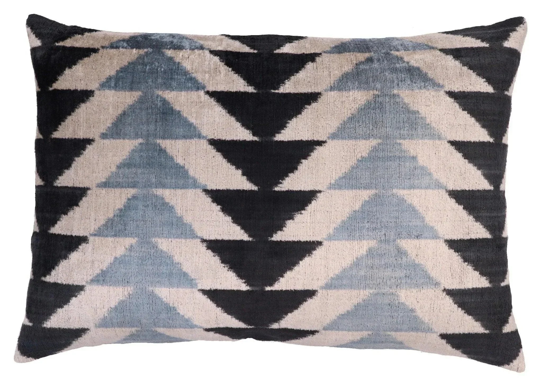 Canvello Handmade Luxury Ivory Gray Black Throw Pillow Feather Filled | 16x24 Canvello