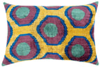 Canvello Handmade Luxury Purple Gold Green Decorative Pillow Cover & Premium Down Feather Insert Soft Velvet Silk Throw Cushion 16x24 in Canvello