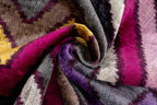 Canvello Handmade Luxury Purple Gray Chervon Decorative Pillow Cover & Premium Down Feather Insert Soft Velvet Silk Throw Cushion 16x24 in Canvello
