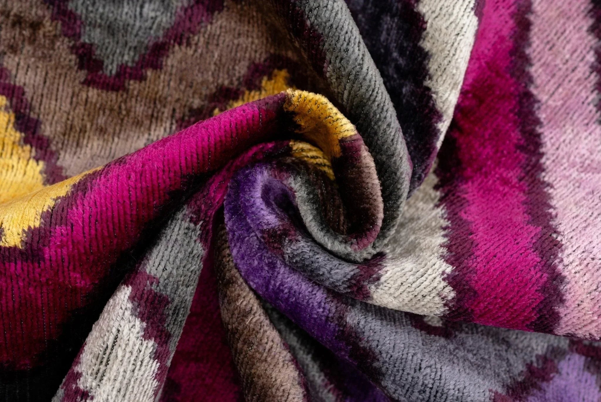 Canvello Handmade Luxury Purple Gray Chervon Decorative Pillow Cover & Premium Down Feather Insert Soft Velvet Silk Throw Cushion 16x24 in Canvello