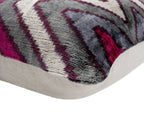 Canvello Handmade Luxury Purple Gray Chervon Decorative Pillow Cover & Premium Down Feather Insert Soft Velvet Silk Throw Cushion 16x24 in Canvello