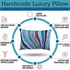 Canvello Handmade Luxury Rainbow Pillow with Down Insert, dimensions view - House Of Avana