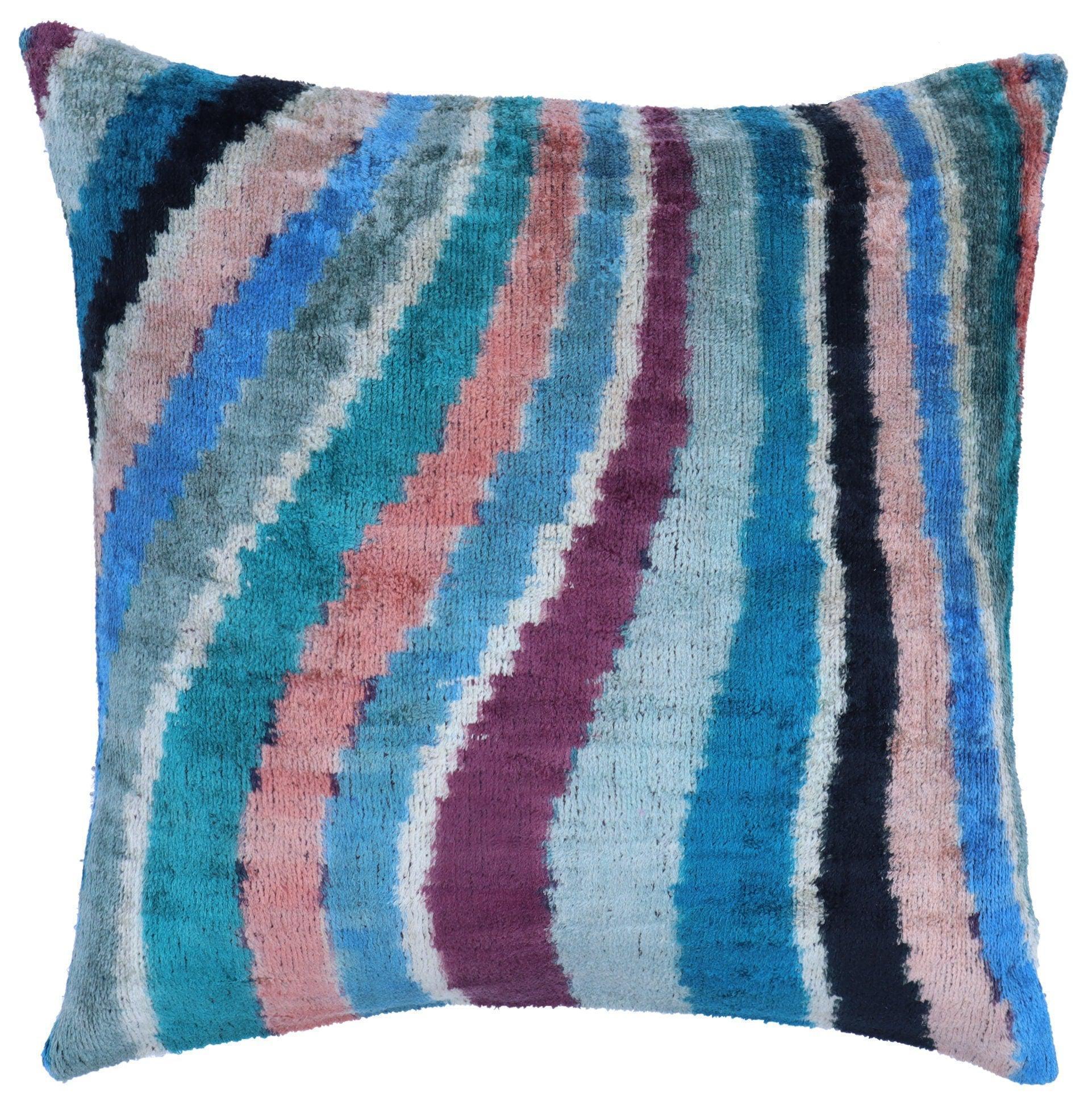 Canvello Handmade Luxury Rainbow Pillow with Down Insert, detail shot - House Of Avana