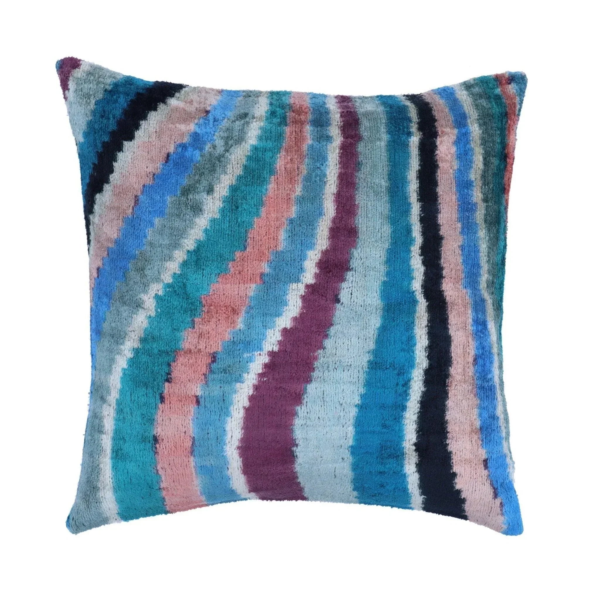 Canvello Handmade Luxury Rainbow Pillow with Down Insert, front view - House Of Avana