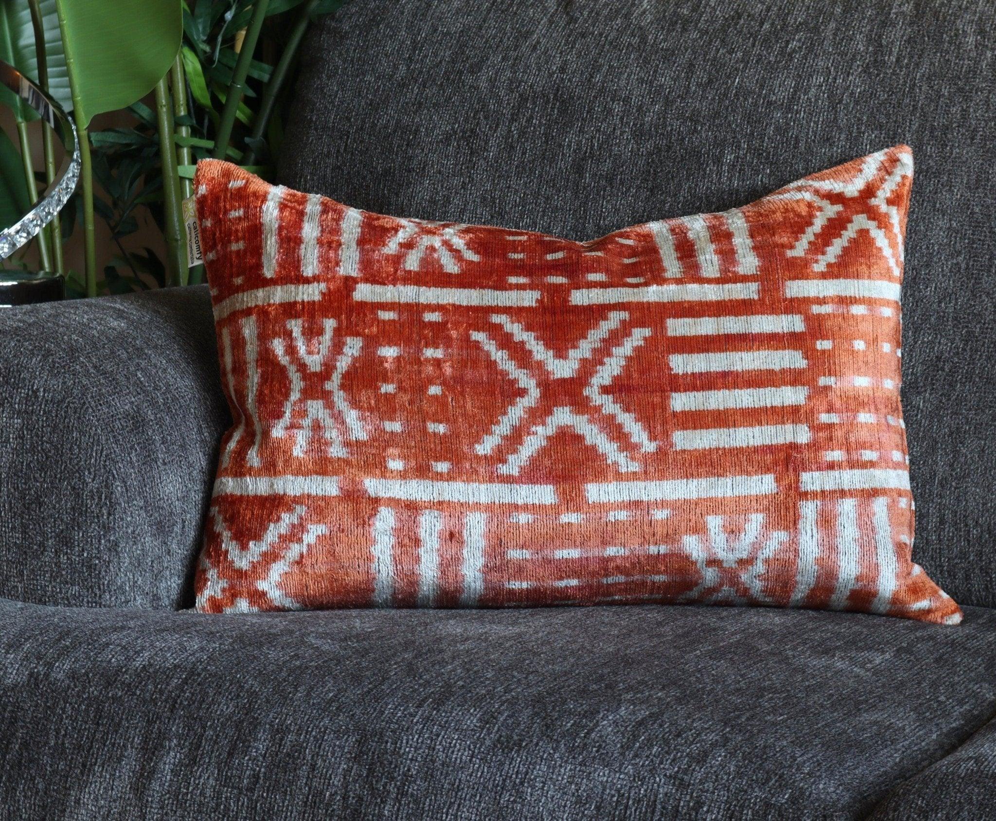 Canvello Handmade Luxury Soft Cushion with Down Feather Insert - 16x24in, back view - House Of Avana
