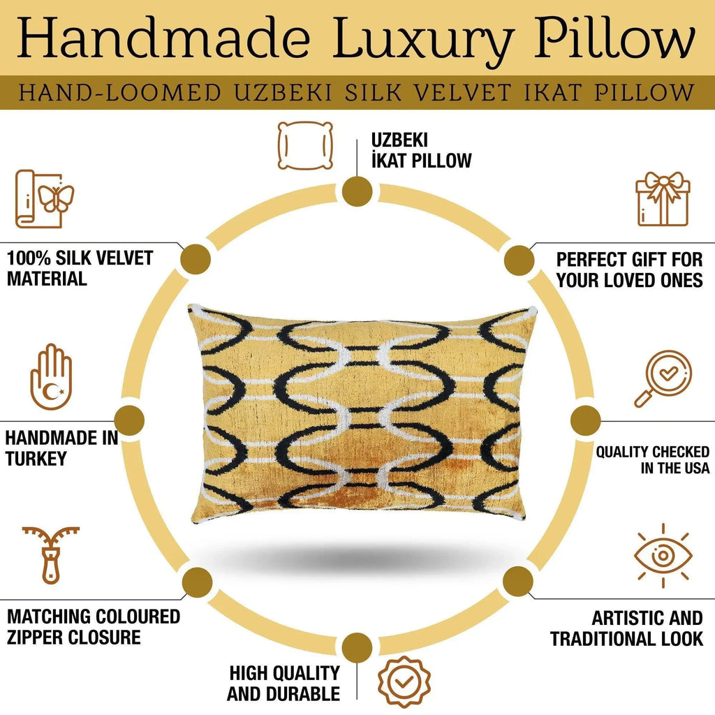 Canvello Handmade Luxury Velvet Gold Pillow - 16x24 Canvello