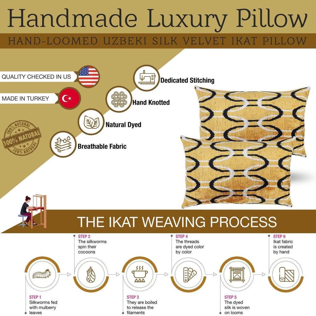 Canvello Handmade Luxury Velvet Gold Pillow - 16x24 Canvello