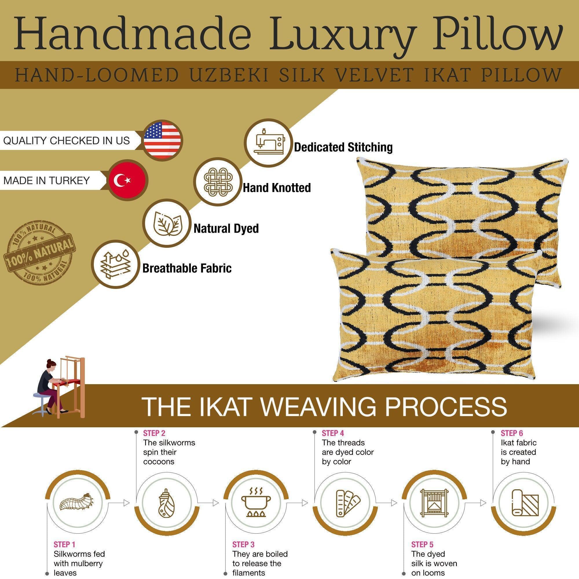 Canvello Handmade Luxury Velvet Gold Pillow - 16x24 Canvello