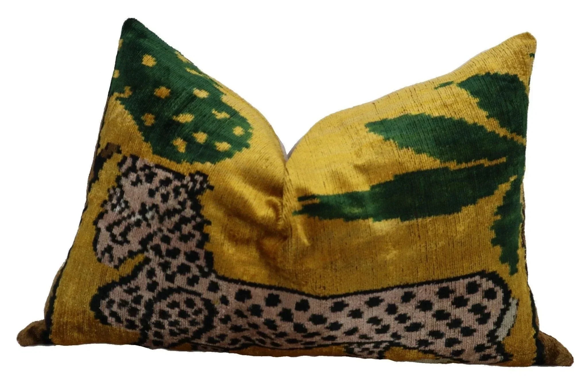Canvello Handmade Luxury Yellow Tiger Throw Pillows - 16x24 in Canvello