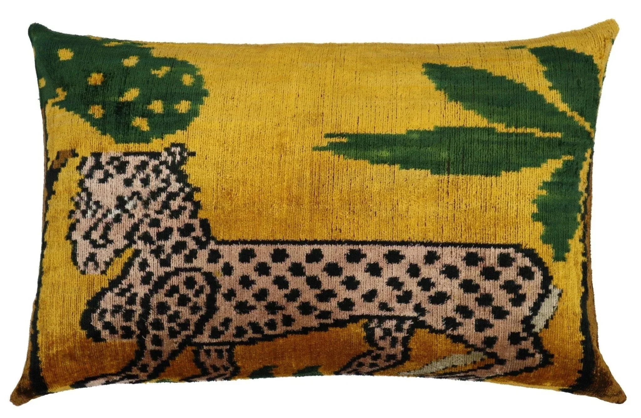 Canvello Handmade Luxury Yellow Tiger Throw Pillows - 16x24 in Canvello
