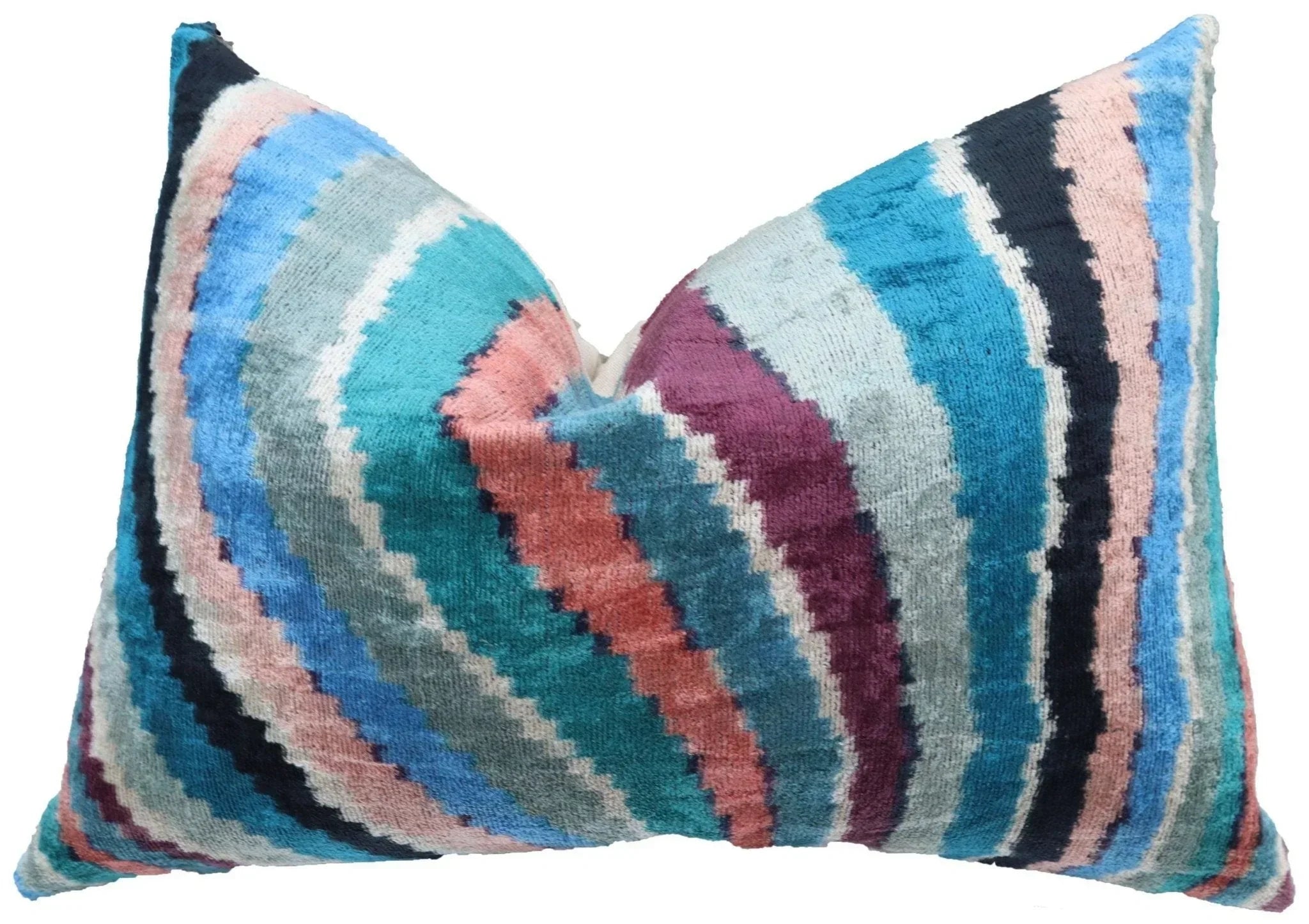 Canvello Handmade Multi Color Rainbow Pillow - 16x24, front view - House Of Avana