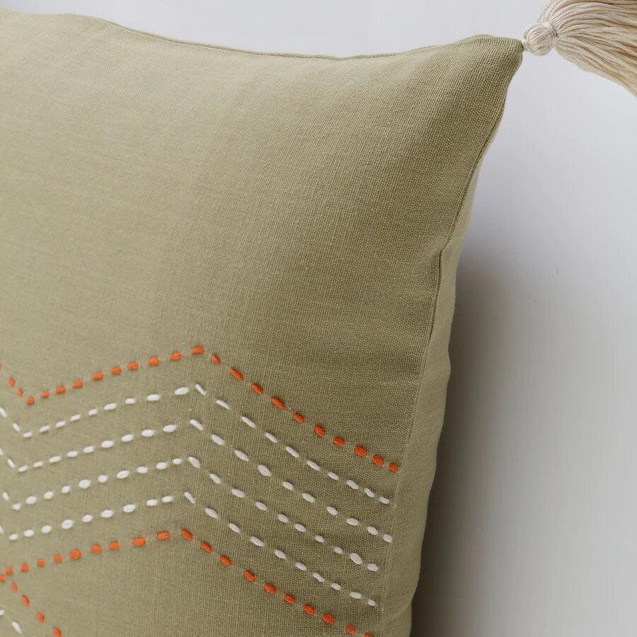 Canvello Handmade Olive Green Throw Pillow | 20 x20 in Canvello