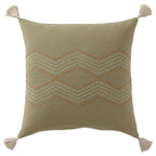Canvello Handmade Olive Green Throw Pillow | 20 x20 in Canvello