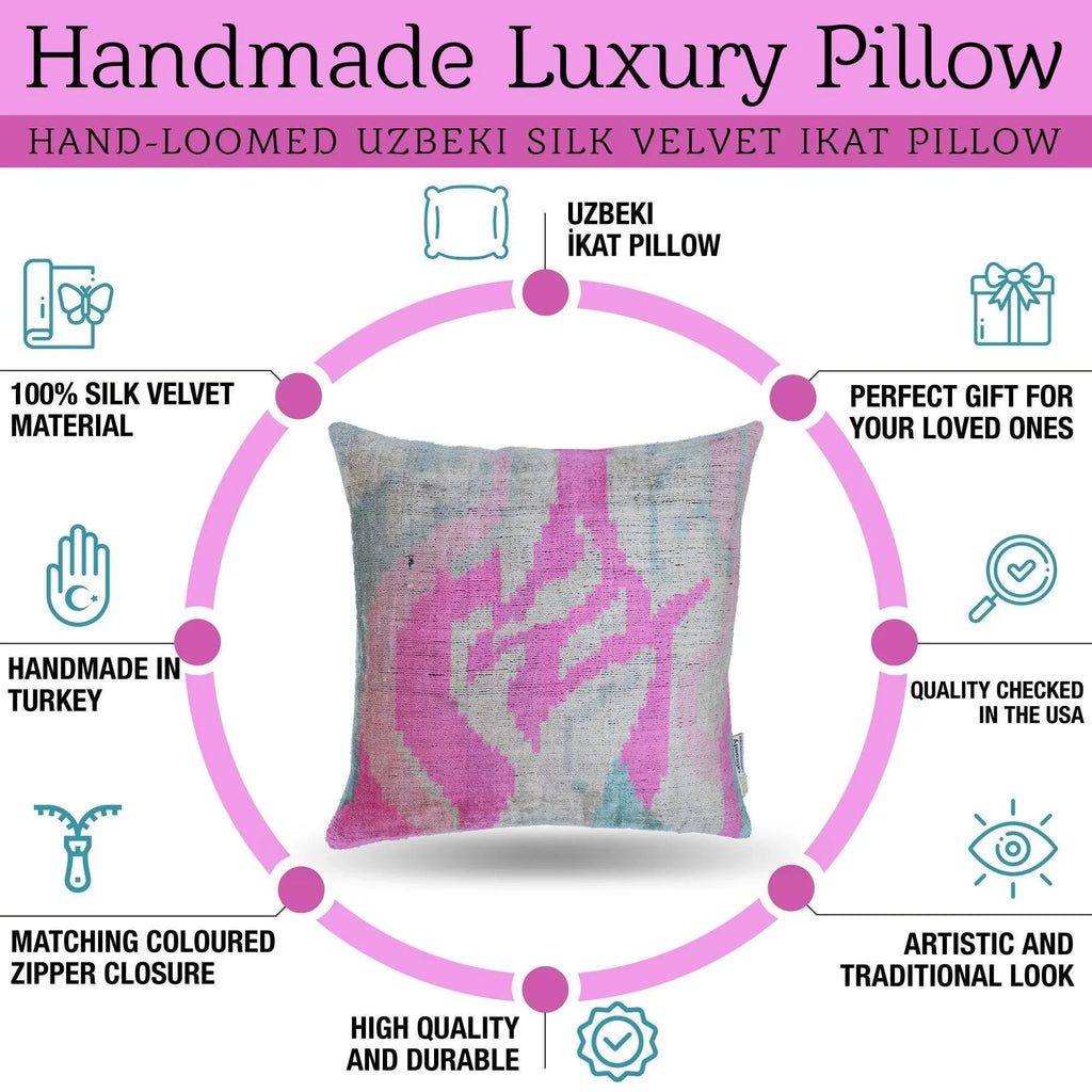Canvello Handmade Pink Decorative Pillows - 16x16 inch Canvello