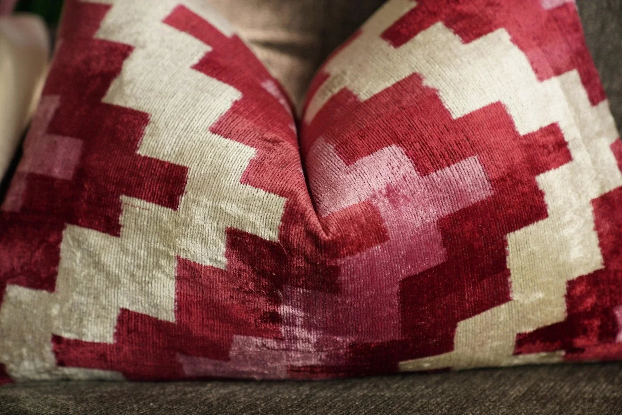 Canvello Handmade Pink Red Throw Pillows For Couch - 16x24 in Canvello