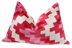 Canvello Handmade Pink Red Throw Pillows For Couch - 16x24 in Canvello