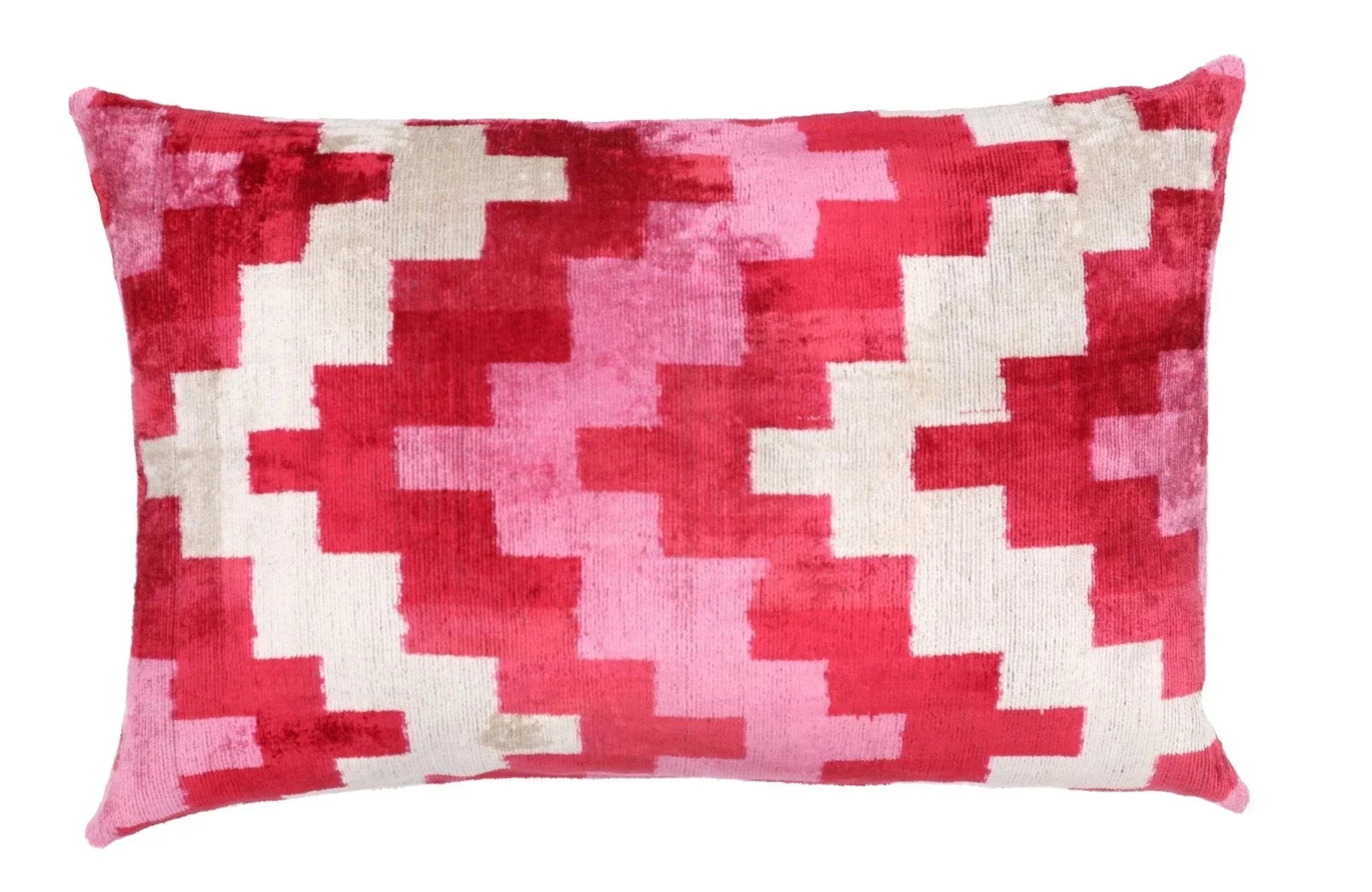 Canvello Handmade Pink Red Throw Pillows For Couch - 16x24 in Canvello