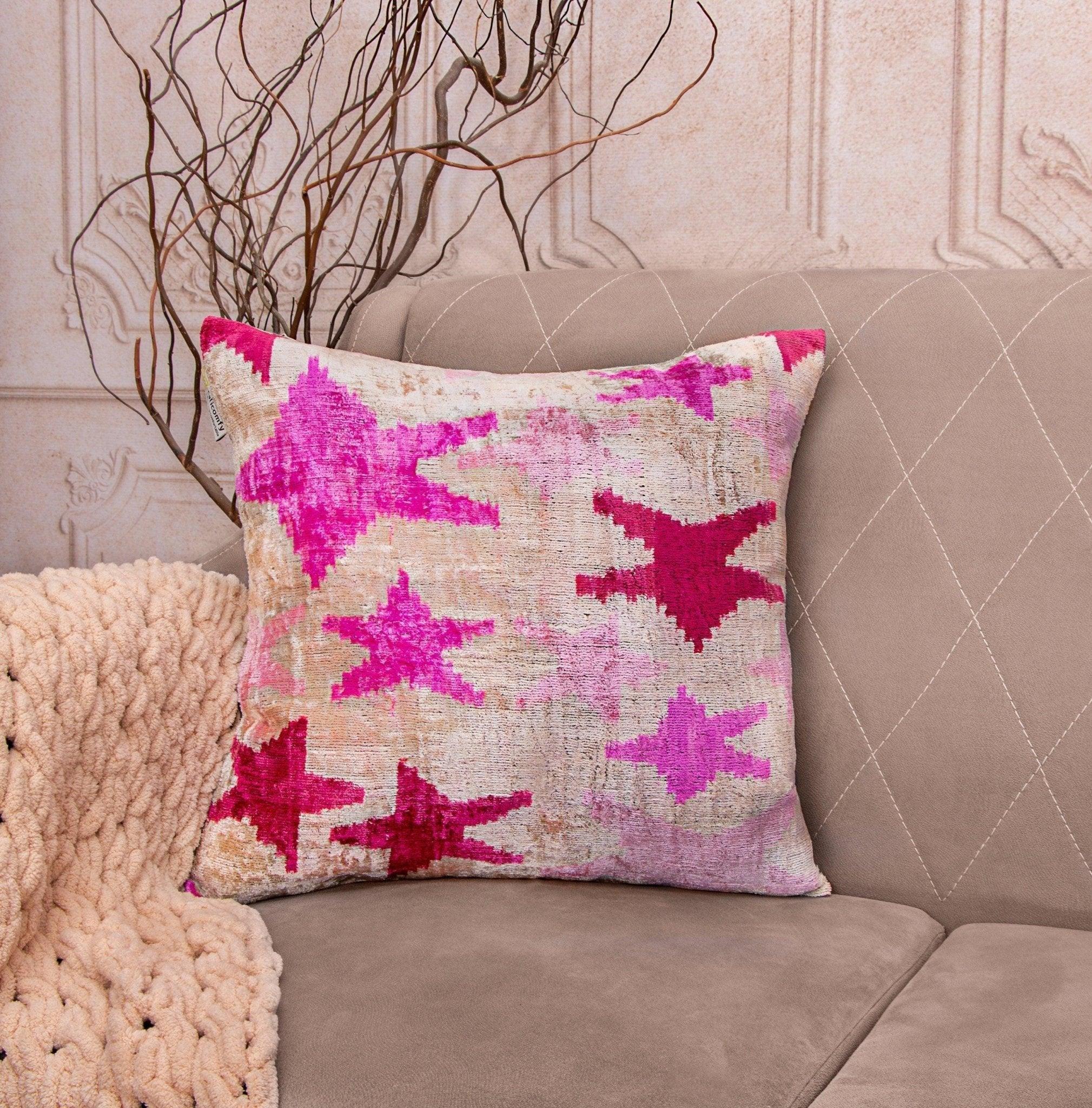 Canvello Handmade Pink Throw Pillow For Sofa | Set of 2 |18x18 |16x24 in Canvello