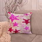 Canvello Handmade Pink start Throw Pillow with Down Insert - 18 x 18 in Canvello