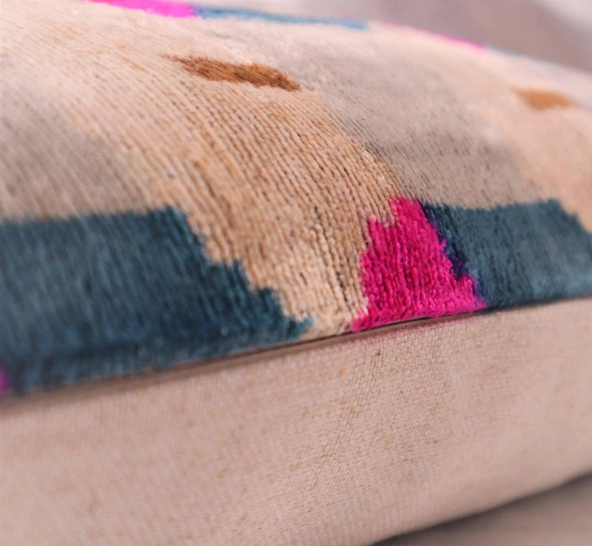 Canvello Handmade PinkGray Geometic Throw Pillow - 16x24 in Canvello